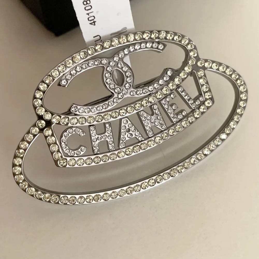 Chanel crystal hat brooch pin